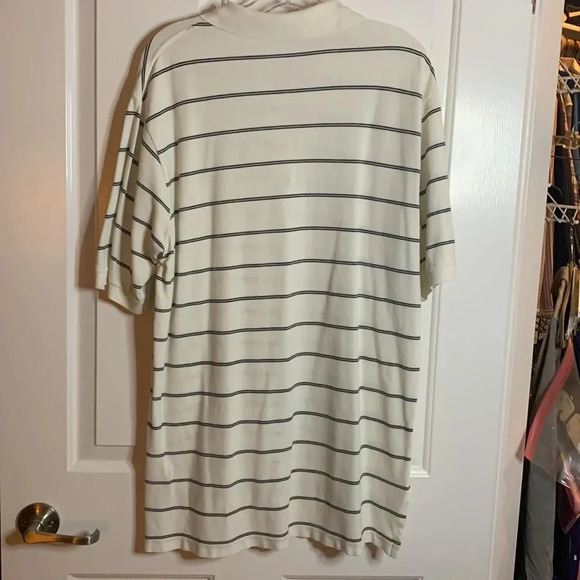 Perfect condition mens Polo Golf Ralph Lauren white with navy blue striped sz L - Picture 5 of 6